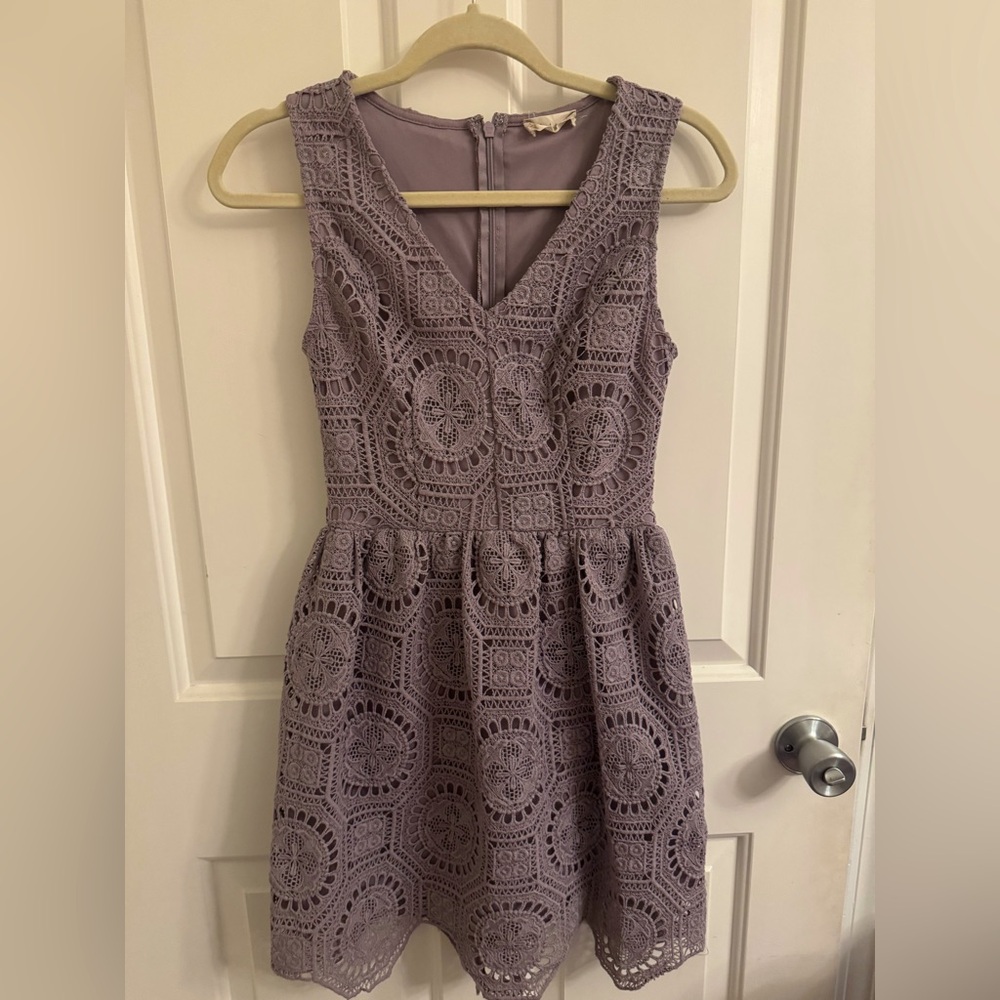 Altered State Lavender Eyelet Lace Spring Summer Dress  size small S